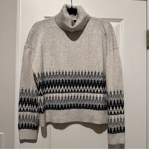 Cozy Gray and Navy Turtleneck Sweater